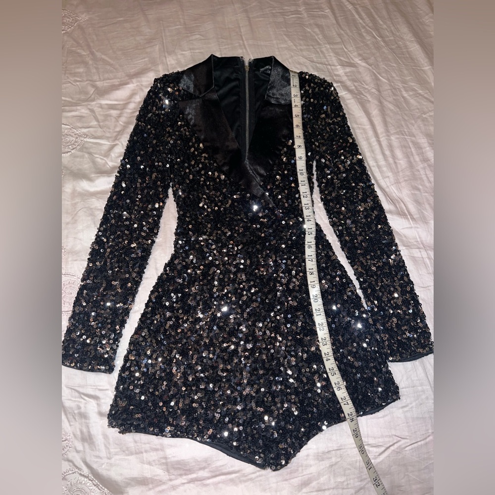 Fashion Nova NWOT Runway Style Sequin Romper - Picture 8 of 13